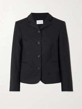 Loulou Studio Black Notch-Collar Structured Jacket